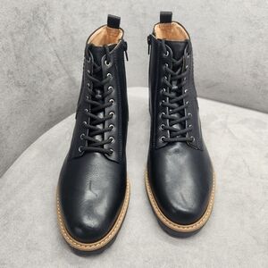 Brioso Ankle Boots 10 Black Leather Hazel Embroidered Biker Bohochic New $170